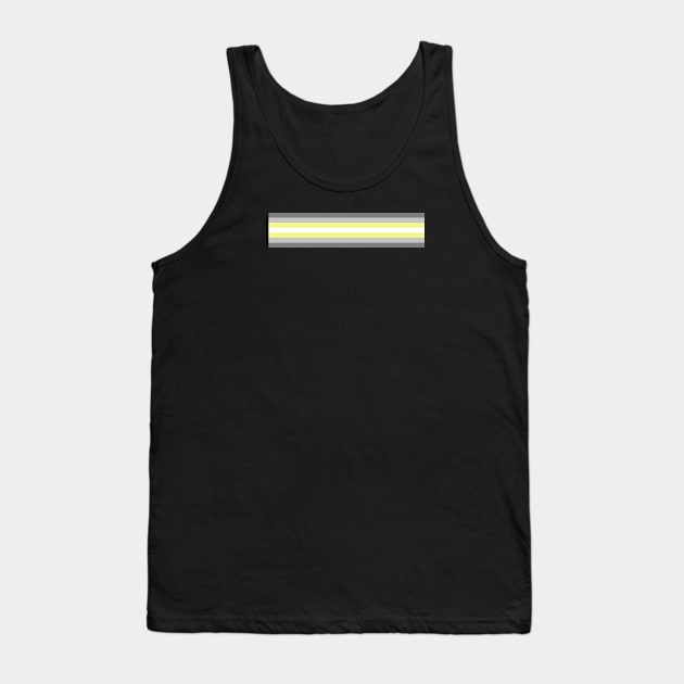 Deminonbinary Pride Flag Horizontal Stripe on Black Tank Top by VernenInk